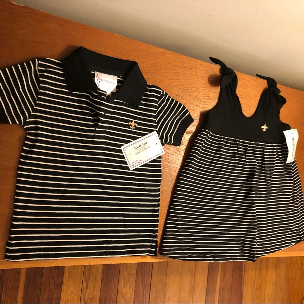 New Orleans Saints Toddler Golf Shirt and Sundress